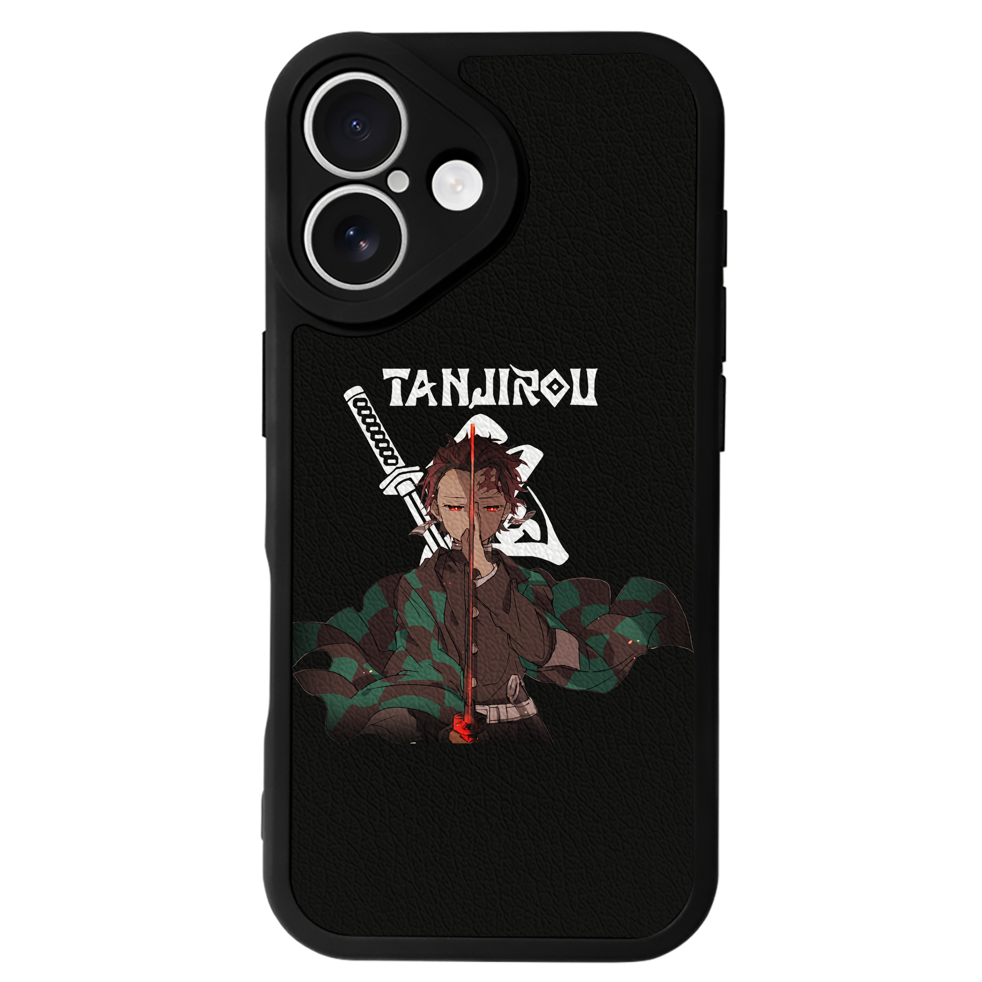 （画像用） 鬼滅の刃 竈門 炭治郎／かまど たんじろう Kamado Tanjirou 【iPhone 16シリーズ対応】シリコンスマホケース（レザー調） 材質：シリコン